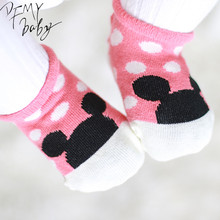 2016 New Girls Boys Baby Socks Super Cute Dot Mouse Cartoon Design Cotton Stripe Baby Socks Infant Jumpsuit