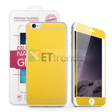 200pcs/lot Wholesale 0.3MM 2.5D Colorful Tempered Glass Protector for iPhone 6/6S front back color screen protector Free Ship