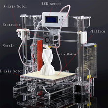 Free shipping size220*220*235mm High Quality Precision Reprap Prusa i3 DIY 3d Printer kit with16GB TFcard+2roll PLA/ABS filament