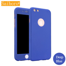 Saiboro 360 Degree Protective PC Case with Front Clear Glass for iPhone 6 plus / iPhone6s plus Case SBR 0037