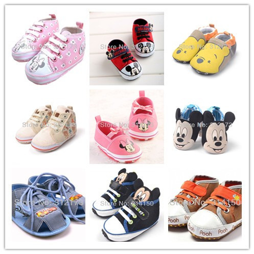 Cute Baby Shoes Infant First Walkers Toddler Shoes Baby Girls Boys Soft Bottom Cartoon Prewalker Spring