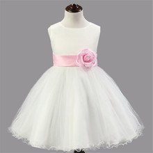 Girls Party Dresses 2015 New Summer Top Quality Lace Waist Flower Tutu Dress For Baby Girl Kids Princess Dress Free Shipping
