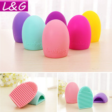 New Hot Selling Brushegg Silica Glove Makeup Washing Brush Scrubber Board Cosmetic Cleaning  Tools E10008