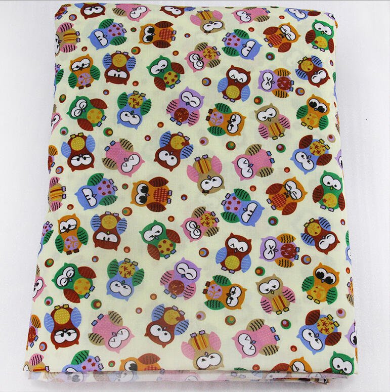 16944 50*147cm cartoon owl fabric patchwork printed Polyester cotton fabric for Tissue Kids Bedding home textile