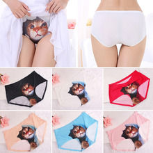2015 New Women Sexy Seamless Underwear Ladies 3D Cute Cat Panties Briefs Safety Pants 6 Colors Freeshipping C1