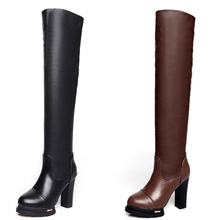 Stretch boots Women 2015 Fall New Fashion Sexy Thick heel Over the knee boots Fashion shoes