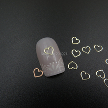 MS354-2 100pcs Gold Cute Heart Metal Sticker Nail Art Metal Sticker Nail Art Decoration Fancy Outlooking