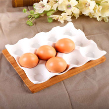 Factory direct export European creative ceramic egg tray egg simple and stylish kitchen storage tray