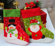 Hot Sale New Year 26cm Height Snowflake Christmas Socks Christmas Gift Packing Decoration Tree Ornament Christmas