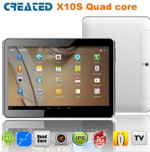 S01035 CREATED X10S 10 inch Android 4.2 Quad Core Tablet Pc 3G Dual SIM Card With GPS / Bluetooth / Dual Camera + Free Shipping