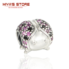 Ladybird Charms Fancy Red Cubic Zirconia And Black Crystal Diy Chain For Making Jewelry