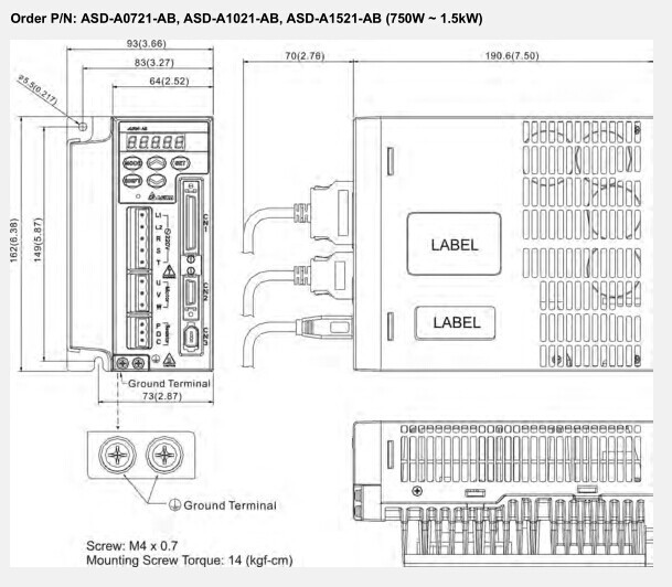 ASD-A0721-AB ASD-A1021-AB ASD-A1521-AB(750W-1.5KW)