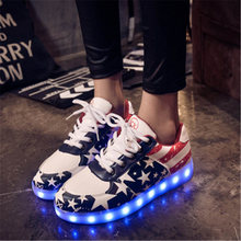 7 bright colors shoes women2016 LED brightness men and women USB rechargeable LED light shoes for adults led shoes