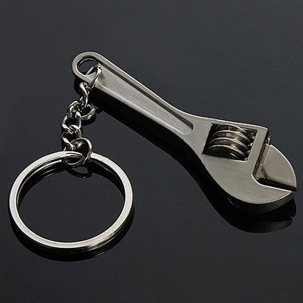 New Arrival 2PCS Creative Tool Wrench Spanner Model Keychain Key Ring Metal Adjustable Gift