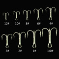 10 Pcs Pack High Carbon Steel Treble Fishhooks Electroplated White Barbed Fishing Hooks 2 3 4