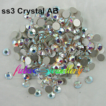 ss3 Crystal AB/Clear AB Rhinestones for Nail Art decorations , 1440pcs/Pack, Flat Back Non Hotfix Glue on Nail Art Rhinestones
