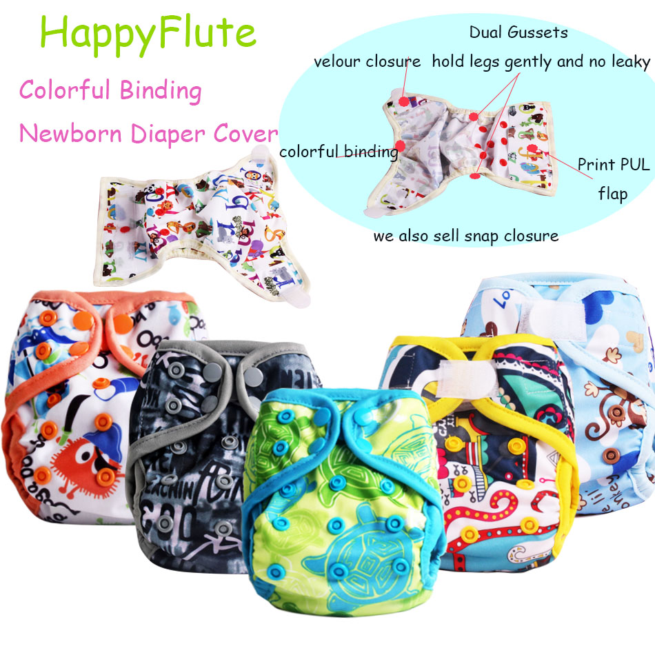 Happy Flute Minion Tiny Newborn Print PUL Design Baby Cloth Diaper Cover 10 pcs newborn inserts