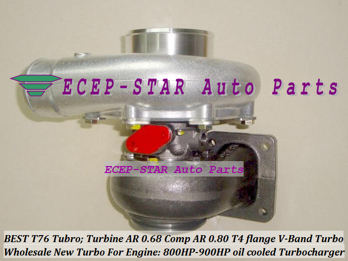 Turbocharger Turbo only oil cooled T76 Turbine AR 0.68 Comp AR 0.80 800HP-900HP T4 Turbo charger T4 flange V-Band (2)