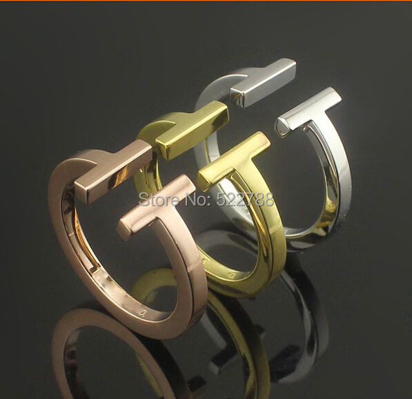 com : Buy Original design fashion gold rose gold Silver color double T ...