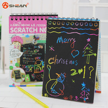 1pcs Scratch Note Black Cardboard Creative DIY Draw Sketch Notes for Kids Toy Notebook School Supplies