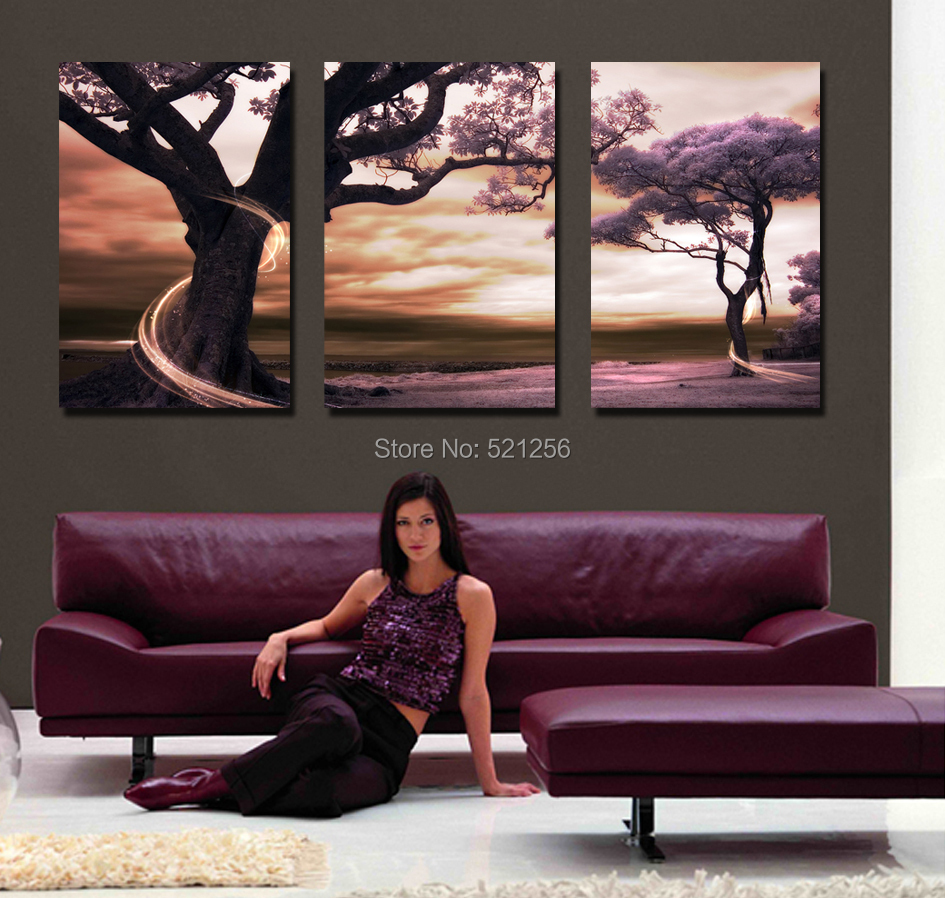 Buy 3 piece modern canvas art wall pictures flower prints room ...