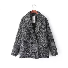 Double breasted pocket women’s cashmere coat 2014 NEW woolen coat woman jacket winter overcoat Woollen coat female short outwear