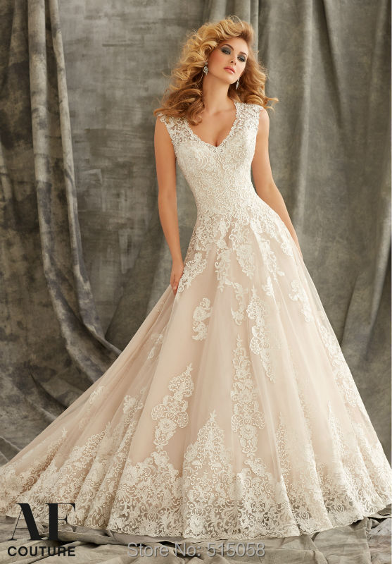 elegant bridal gowns in champagne