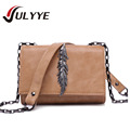 New Fashion Woman Chain Bags Promotional Ladies luxury Metal Feather PU Leather Handbag Shoulder Bag Plaid