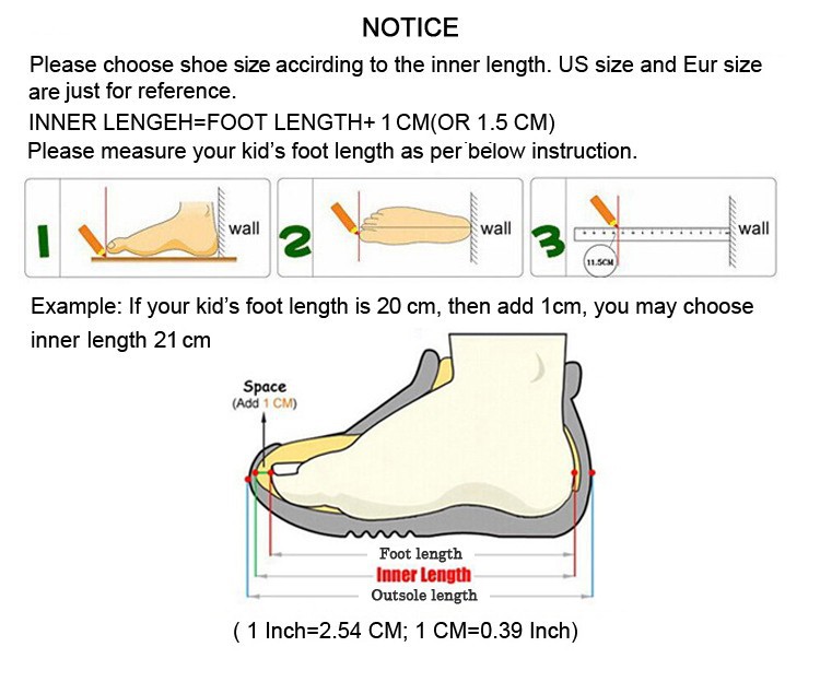 size selecting instruction-SHOES