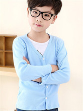 Girl Boy cardigan baby new 2015 spring V neck thin basic dot dog children s clothing