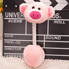 Cute Biting Rope Sound Toys Cartoon Pig Pet Products Plush Toys Dog Toys Pet Cats 31CM Free Shipping CWYP013/4