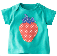 New 2016 Fashion 100% Cotton Baby girls O-neck T-Shirts Clothing Child Toddler Short Tees t Shirt Kids Patchwork Strawberry Tops