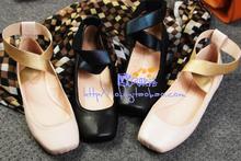 Free shipping new square head flat with flat shoes sheepskin pregnant women low heel ballet shoes big yards 34-41 women flats