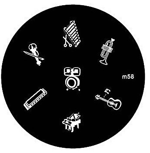 Nail Art Stamp stamping image plates with beautiful musical instruments 10pcs/set [ m58](China (Mainland))