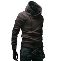 Free Shipping men\'s High collar Hoodies casual Sweatshirts coat mens Hoody jacket mens Cardigan dust coat Size S-XXXL C001