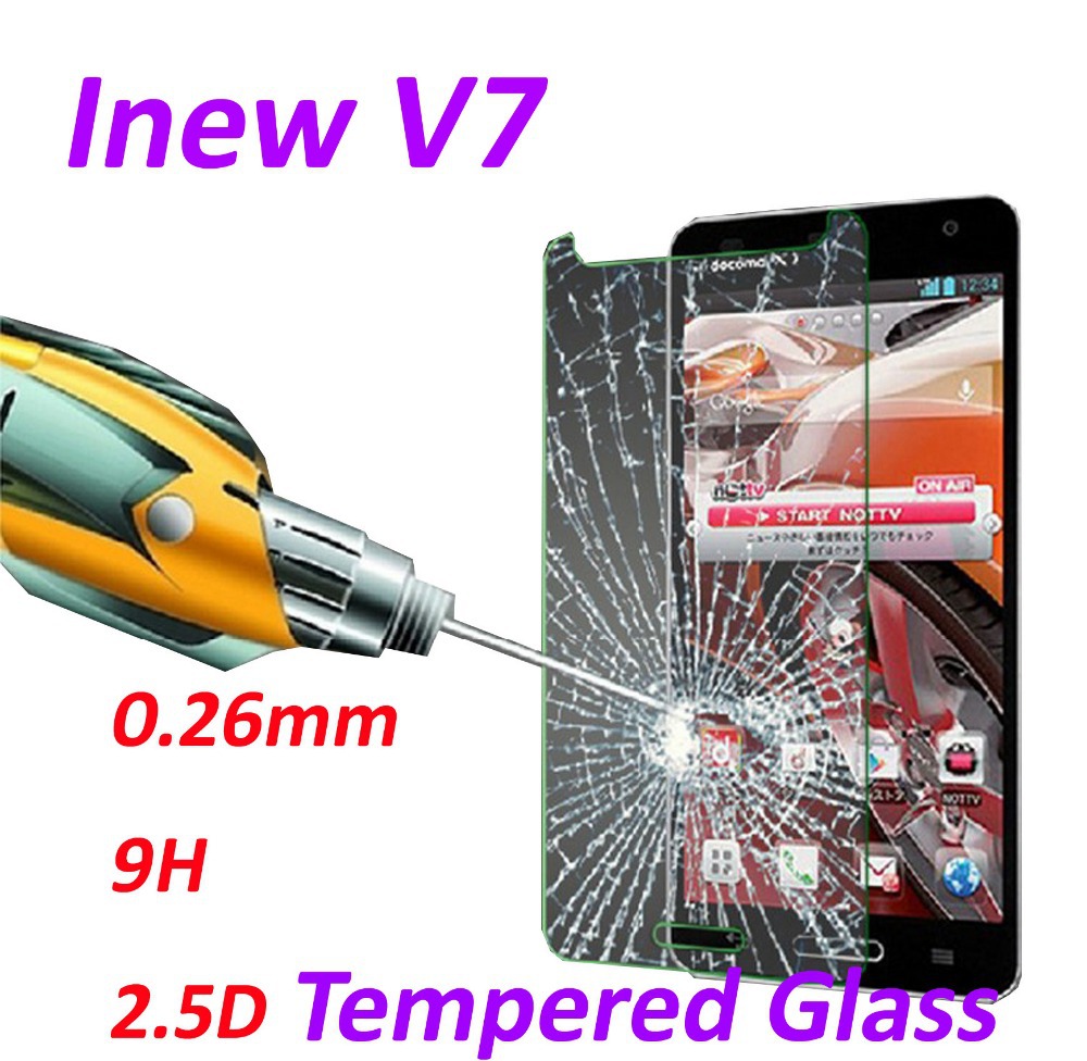 0 26mm 9H Tempered Glass screen protector phone cases 2 5D protective film For iNew V7