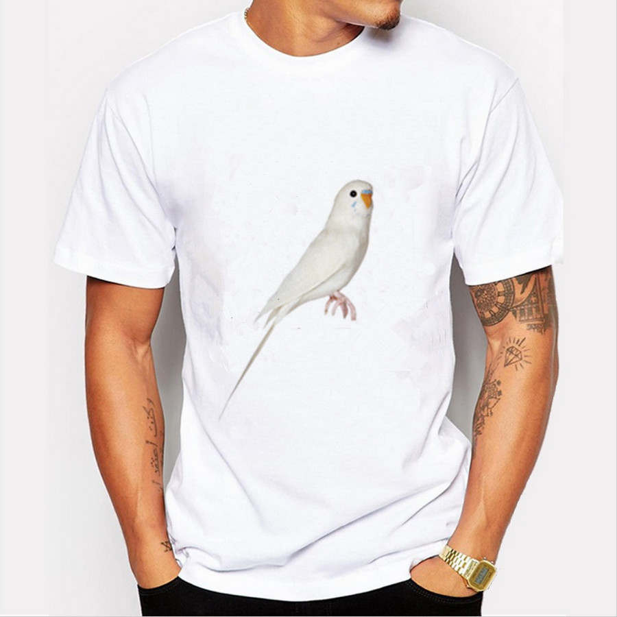 2016 Men T-shirt Fashion White Bird 21 Colors Prints Short Sleeved Cotton Round Neck Man Top Shirt XS - XXXL