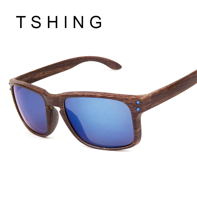 TSHING Fashion Plastic Wood Sunglasses Men Brand New Designer Goggles Sport Outdoor Sun Glasses Women Oculos masculino UV400