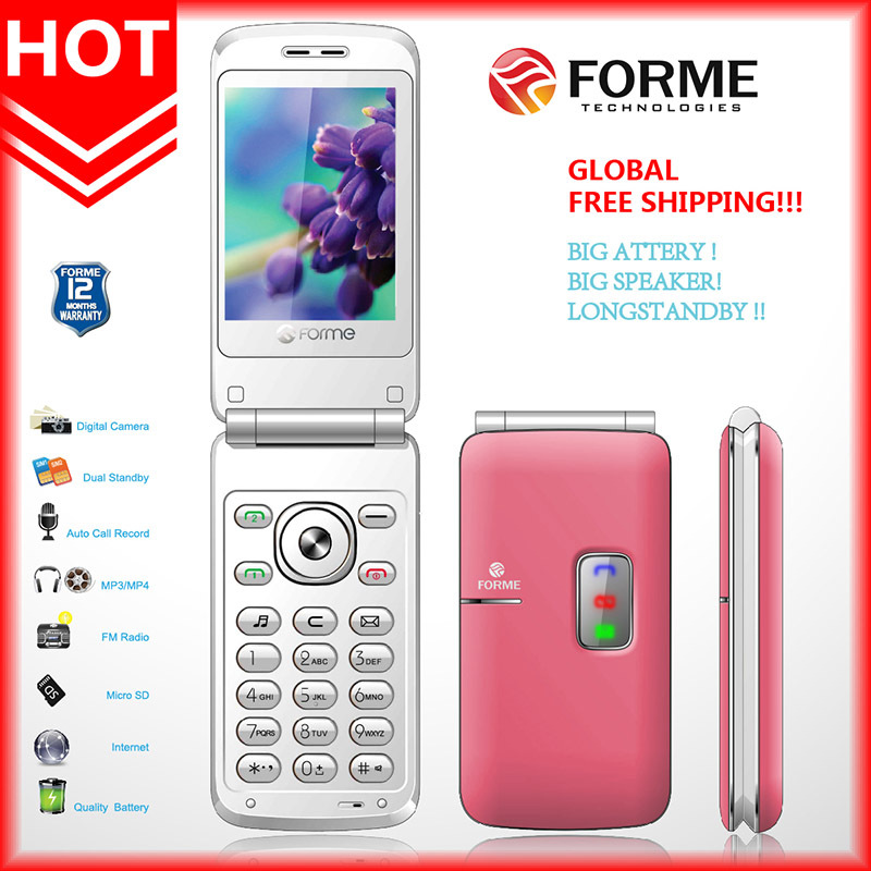 Beautiful  Flip Phone clamshell phone FORME S7 dual sim telefon cellphone celular original cell phone