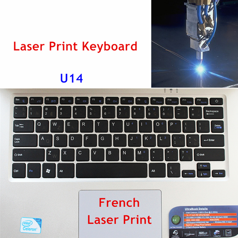 Multi Languages Laser Print Keyboard Russian,Arabic,French,German