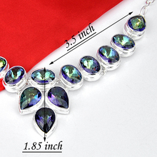 new 2015 Top Quality 925 sterling sliver Jewlery Rainbow mystic topaz necklace for women wedding Party