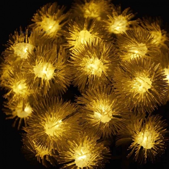 Yellow Multicolor Christmas Solar LED String Lights 20 LEDs Solar Lamps Waterproof Garden ...