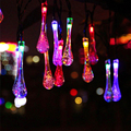20 LED Solar Powered Water Drop String Lights LED Fairy Light for Wedding Christmas Party Festival