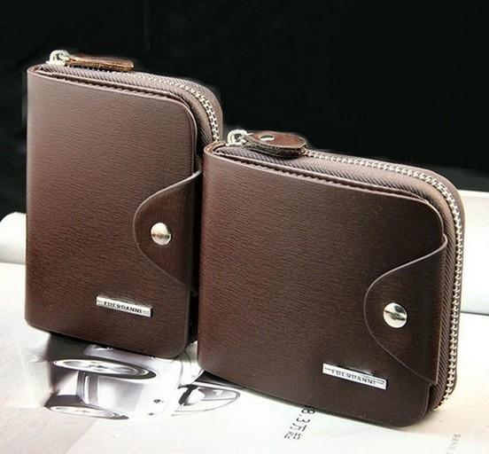 FREE SHIPPING Male zipper short design genuine leather wallet vertical men's cowhide wallet purse card holder MQB25