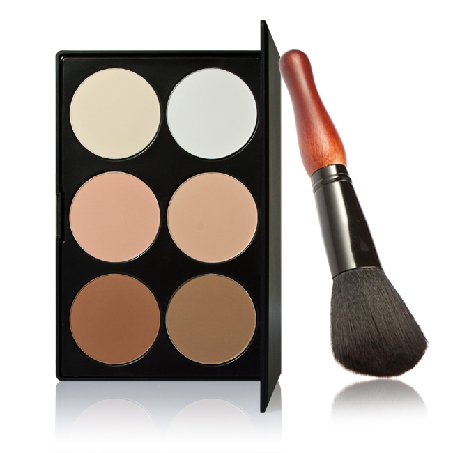 6 Colors Contour Pressed Cheek Powder Makeup Blush Palette Nude Face Cosmetic Makeup Brush Make up