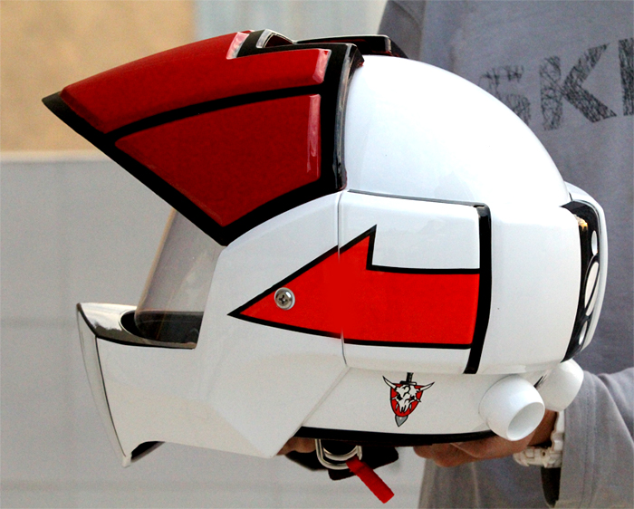 Mary Star children MASEI motorcycle helmet helmet full helmet electric car 911 Macross red and white