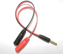 100pcs/lot 4 pole Stereo 3.5mm Jack Male to 2 Female Dual Jack Earphone Headphone Y Splitter Audio Cable Adapter JacK