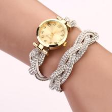 Newly Design Fashion Women’s Rhinestone Bracelet Watch Dial Quartz Analog WristWatches 160307