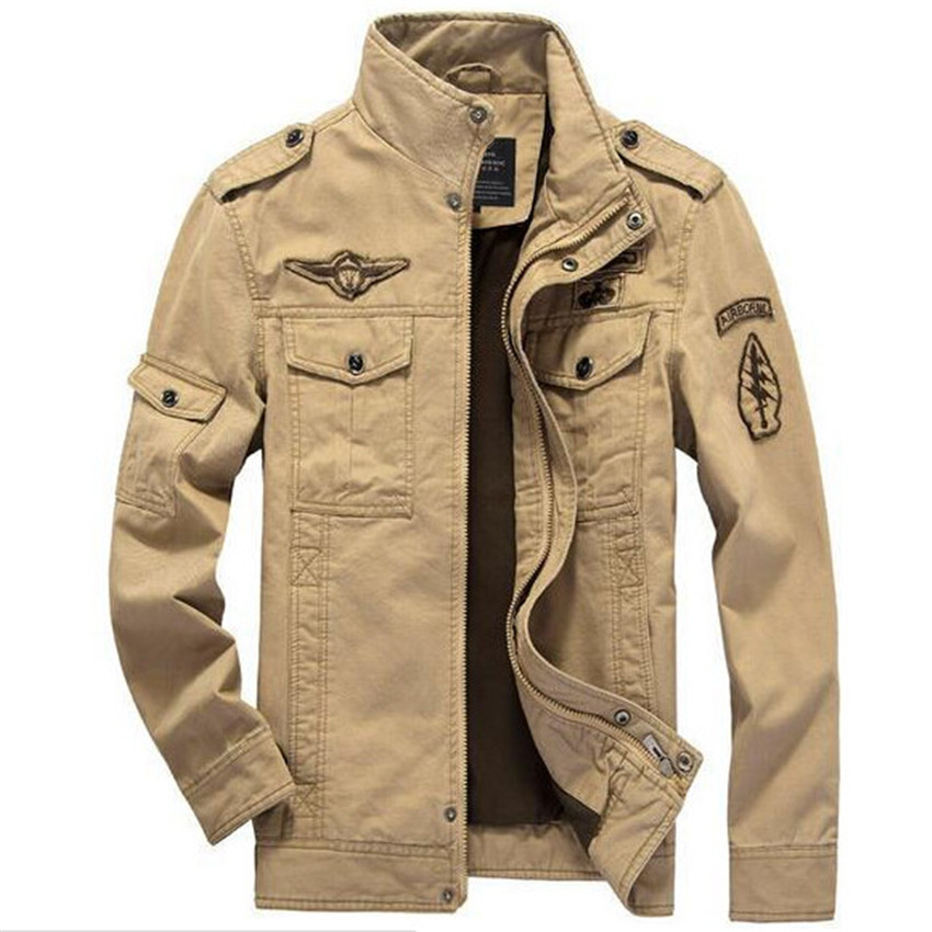 Cotton Bomber Jackets Men 2016 Military Beige Jacket Men Spring Jackets