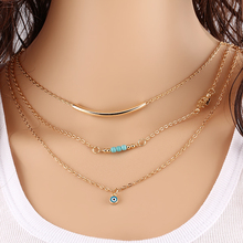 Steampunk Summer Style Boho Body Chain Necklaces Mujer Eye Multilayer Bohemia Bead Double Chain Necklace Fine Jewelry Women PT33